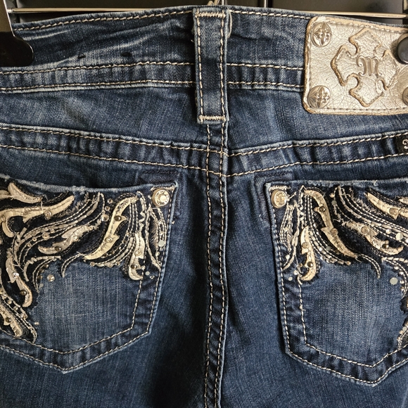 Miss Me Blue Jeans with Silver Embroidery - Picture 1 of 8